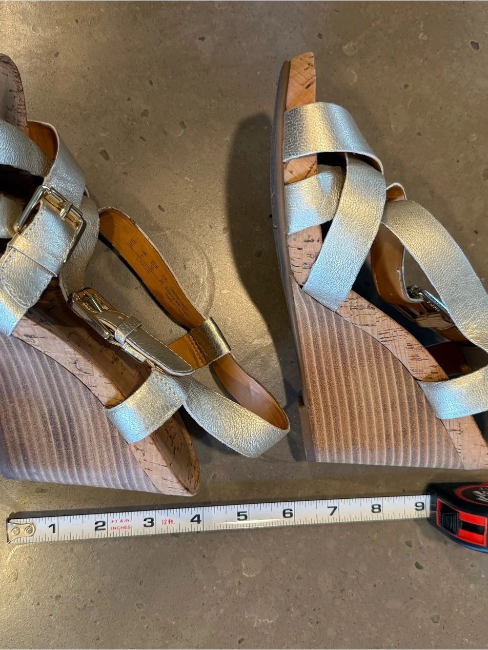 Franco Sarto Metallic Gold Wedge Sandals